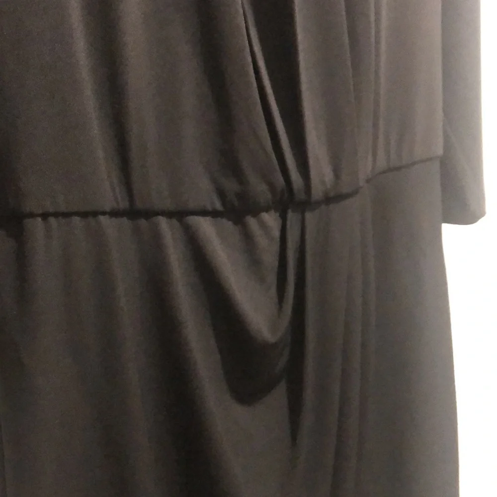 EUC [Trina Turk] Solid Black, 3/4 Sleeve, Knee-Length Draped Dress Womens Sz 6 - Picture 5 of 16